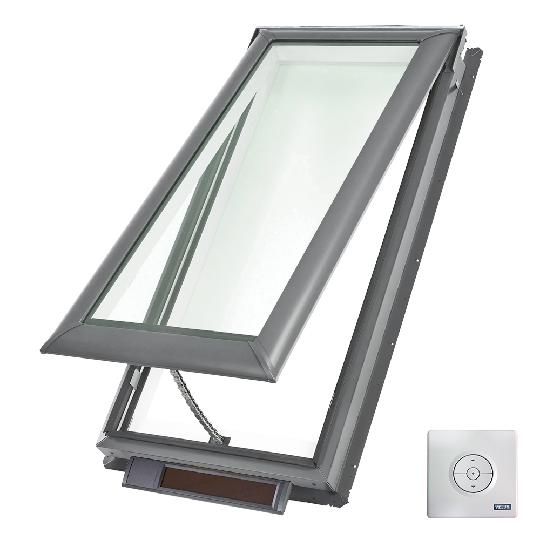 Solar Powered "Fresh Air" Deck-Mounted Skylight with Aluminum Cladding & Laminated Low-E3 Glass