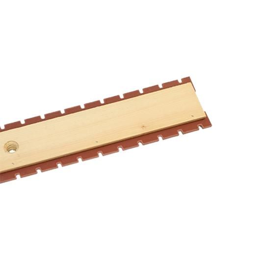 18" 2-Sided Square-Notch Squeegee with Wood Back & Threaded Handle Hole