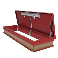 30" x 30" Galvanneal Steel Personnel&trade; Red Powder Coat Oxide Single Wall Curb Roof Hatch