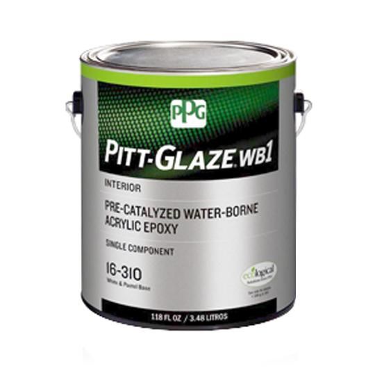 (16-310) Pitt-Glaze&reg; WB1 Interior Eggshell Pre-Catalyzed Water-Borne Acrylic Epoxy with White & Pastel Base - 5 Gallon Pail