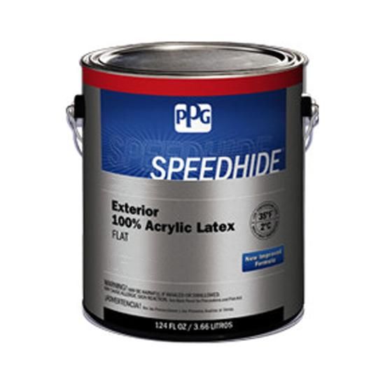 (6-653XI) Speedhide&reg; Exterior 100% Acrylic Latex Flat with Ultra Deep Base - 1 Gallon Can