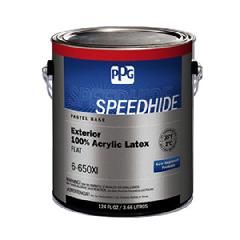 (6-650XI) Speedhide&reg; Exterior 100% Acrylic Latex Flat with Pastel Base - 1 Gallon Can