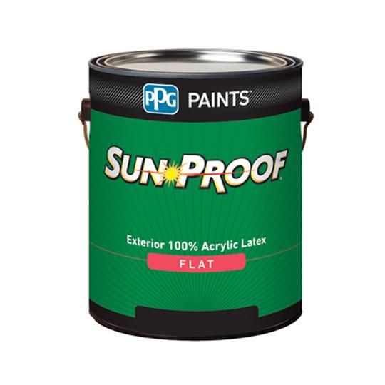 (72-150) Sun-Proof&reg; Exterior House and Trim Flat Latex 100% Acrylic with Midtone Base - 5 Gallon Pail