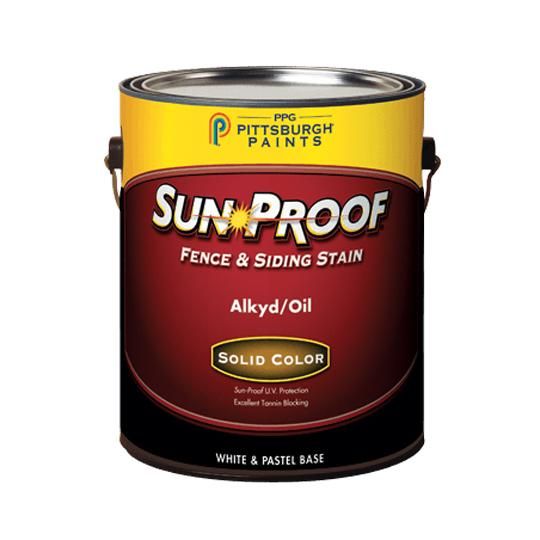 (77-133) Sun-Proof&reg; Fence & Siding Stain Alkyd/Oil Solid Color Stain with Ultra Deep Base - 5 Gallon Pail