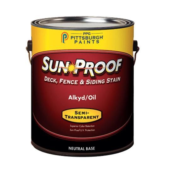 (77-1660) Sun-Proof&reg; Deck, Fence, & Siding Stain Alkyd/Oil Semi-Transparent Skin with Neutral Base - 1 Gallon Can