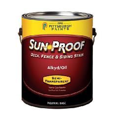 (77-1660) Sun-Proof&reg; Deck, Fence, & Siding Stain Alkyd/Oil Semi-Transparent Skin with Neutral Base - 1 Gallon Can