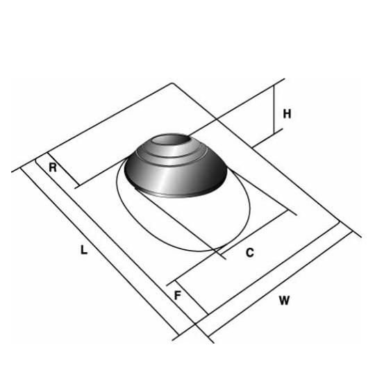 1-1/2" to 3" Galvanized Base Roof Flashing