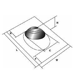 1-1/2" to 3" Galvanized Base Roof Flashing