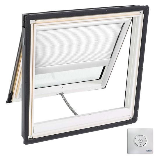 Manual "Fresh Air" Deck-Mounted Skylight with Aluminum Cladding, Laminated Low-E3 Glass & White Venetian Blind