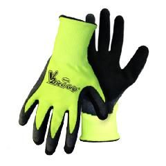 V2 FLEXI-GRIP&reg; High-Vis Polyester Knit Latex Palm Gloves - Size Large