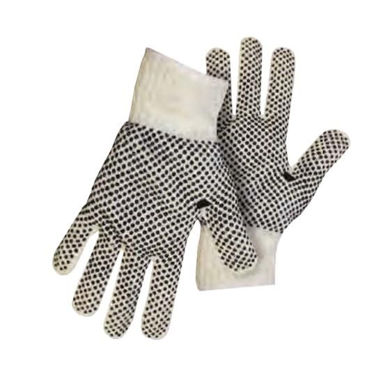 Reversible String Knit Gloves with PVC Dots on Both Sides - Size Large