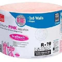 6-1/4" x 23" x 39'2" R-19 RF41 EcoTouch&reg; PINK&reg; Fiberglas&trade; Kraft Faced Roll Insulation with PureFiber&reg; Technology - 75.07 Sq. Ft. Roll