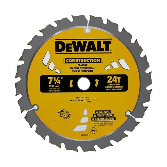 7-1/4" 24T Framing Carbide Thin Kerf Circular Saw Blade - Pack of 10