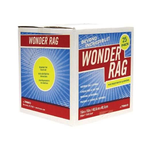 16" x 16" Microfiber Wonder&reg; Rags - Box of 25