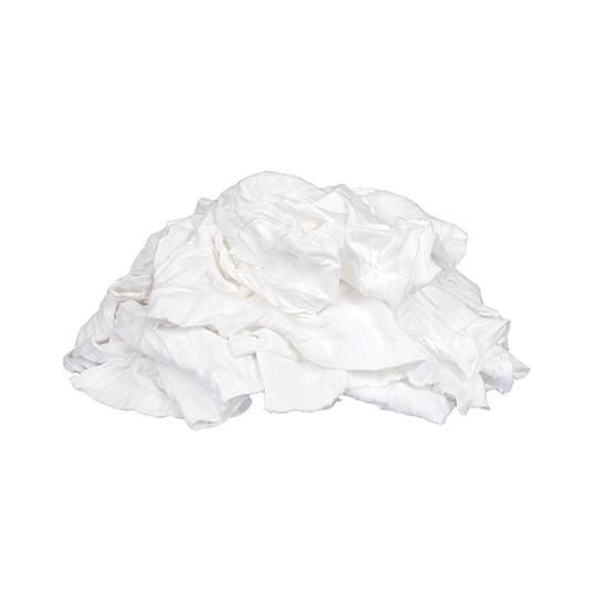 Recycled White T-Shirt Rags - 4 Lb. Bag