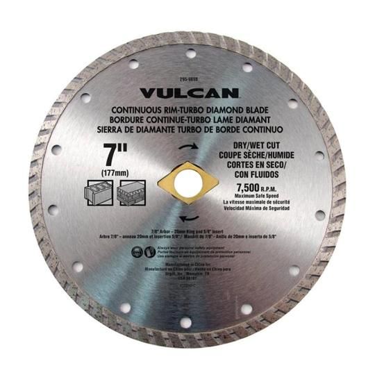 7" Dia. Continuous Rim Diamond Circular Saw Blade