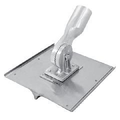 8" x 8" Stainless Steel Walking Seamer/Groover with Threaded Handle Socket - 3/4" Radius and 7/8" D