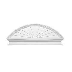 54" Combination Sunburst Pediment with Bottom Trim