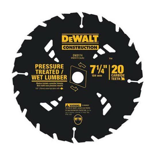 7-1/4" 20T Carbide Pressure Treated/Wet Lumber Thin Kerf Saw Blade