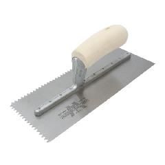 Notched Trowel with Wood Handle