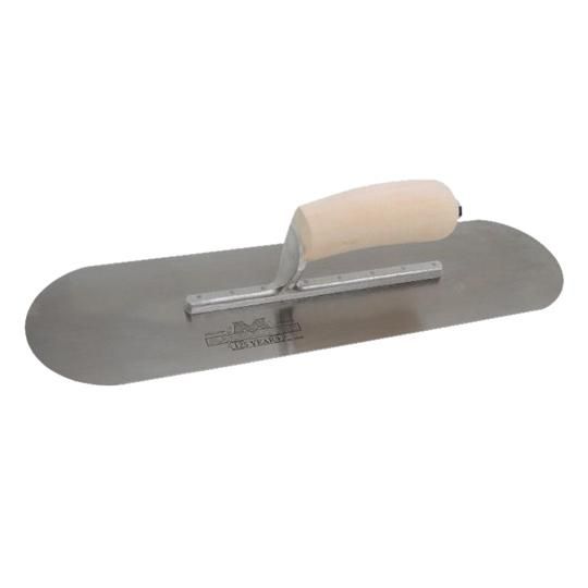 16" x 4" Steel Pool Trowel with Curved Wood Handle