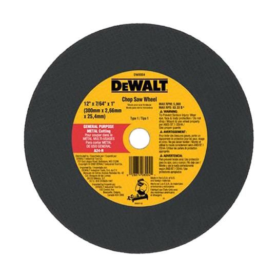 7/64" x 1" x 12" Type 1 Metal Cutting Chop Saw Wheel