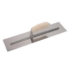 13" x 5" Stainless Steel Finishing Trowel with Curved Wood Handle