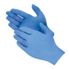 Blue Lightning 15 mil Blue Latex Powder-Free Gloves - Large - Box of 100