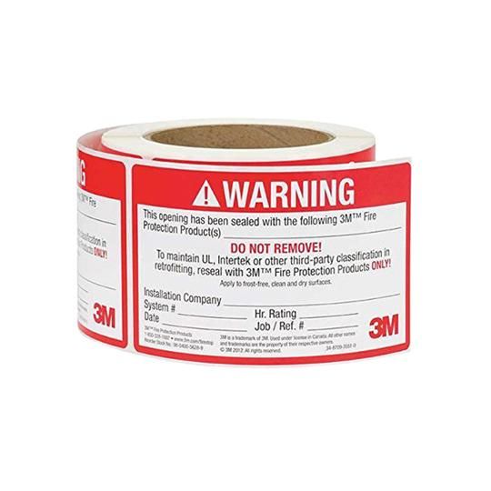 3" x 5" Firestop ID Labels - Roll of 250