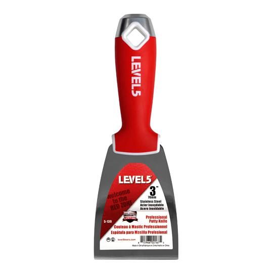 3" Level 5 Stainless Steel Putty Knife with Hammer End