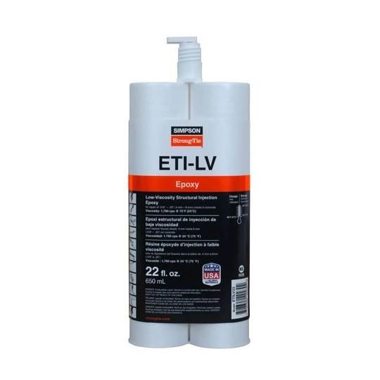 ETI-LV Injection Epoxy with Nozzle - 22 Oz. Side-by-Side Cartridge