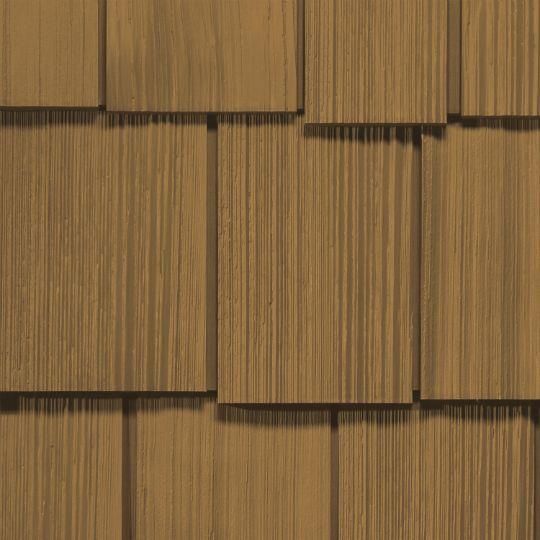 Cedar Impressions&reg; Double 9" Staggered Rough-Split Polymer Shake Siding