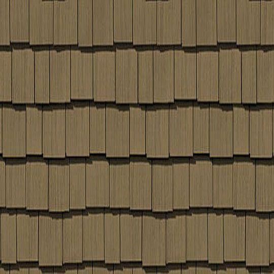 Cedar Impressions&reg; Double 7" Staggered Perfection Polymer Shingle Siding - Cedar Grain Finish