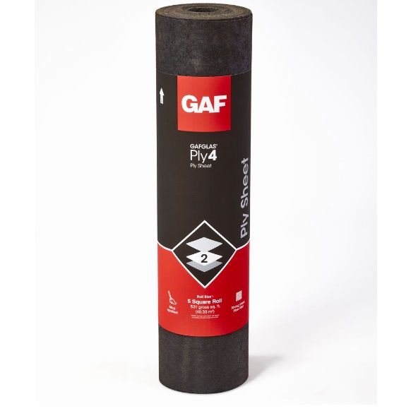 GAF 39-3/8" x 161.8' GAFGLAS&reg; Ply 4 Ply Sheet 5 SQ. Roll