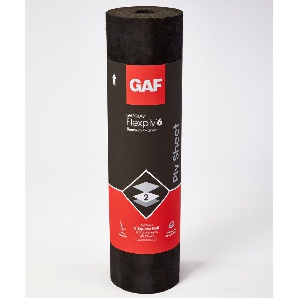 GAF 39-3/8" x 161.8' GAFGLAS&reg; FlexPly&trade; 6 Ply Sheet 5 SQ. Roll