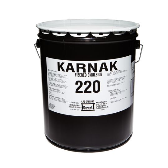 Karnak #220 Fibered Emulsion Dampproofing Asphalt - 55 Gallon Drum Black