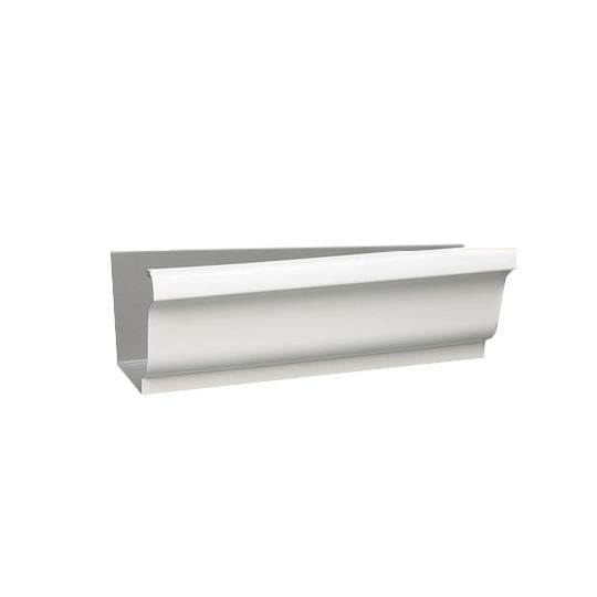 Berger Building Products .032" x 5" x 21' K-Style Painted Aluminum Gutter Hemback High Gloss White