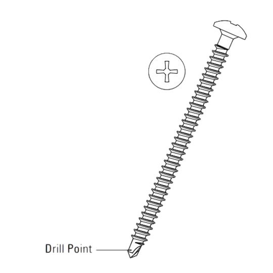 Johns Manville 3-3/4" #12 UltraFast&reg; Phillips Head Fasteners Carton of 1,000 Blue