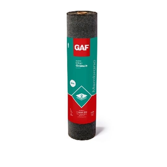 GAF 0.14" 39-5/8" x 32.56' RUBEROID&reg; Mop Granule Membrane 1 SQ. Roll Black