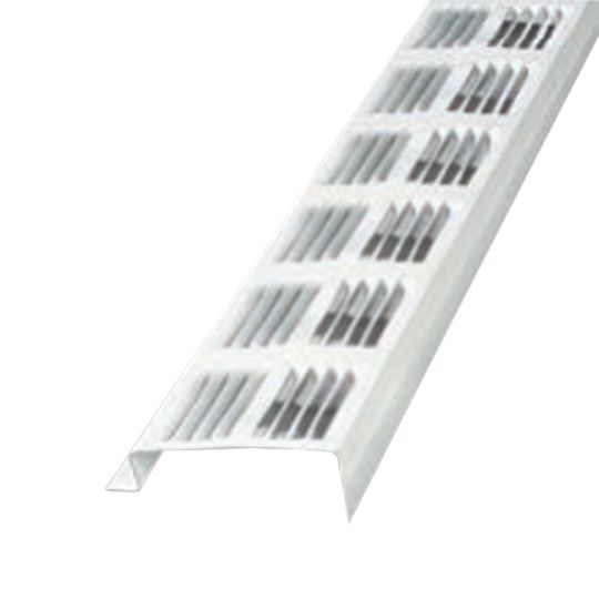 Air Vent Louvered Aluminum Continuous Soffit Vent - New Construction Single Leg Return White