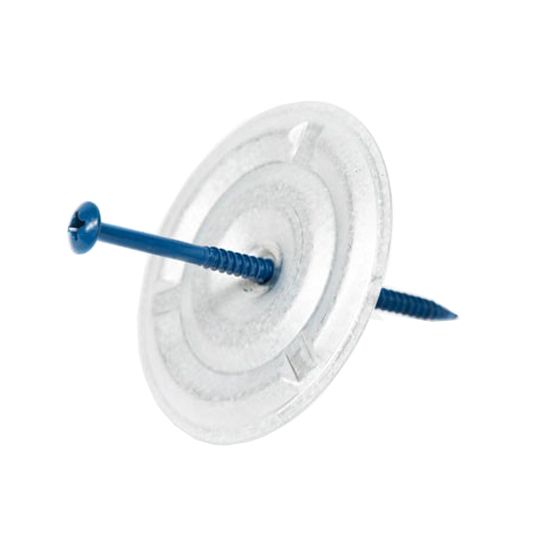 Johns Manville 8" #12 UltraFast&reg; Pre-Assembled Fasteners & 3" Round Steel Plates Carton of 250