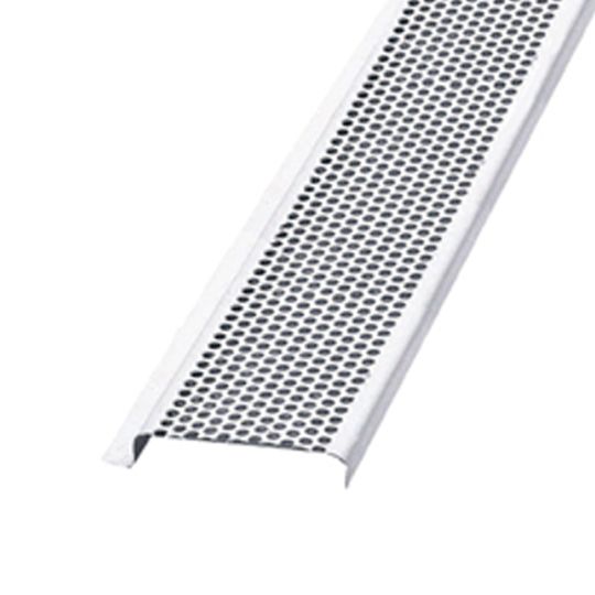 Air Vent Perforated PVC Continuous Soffit Vent - New Construction Single Leg Return White