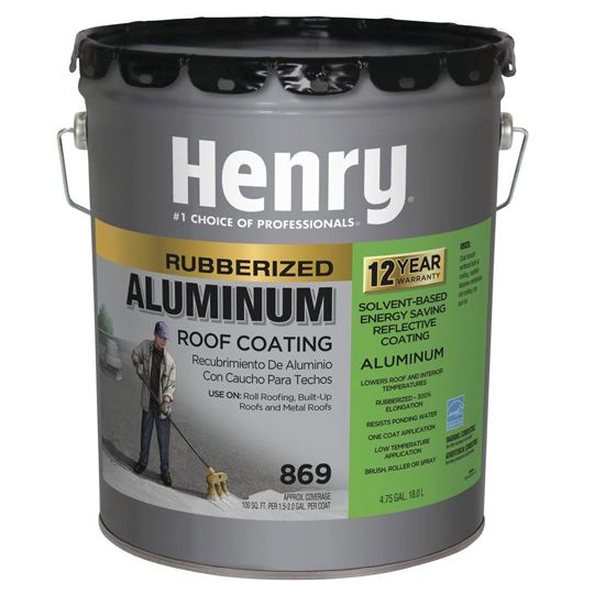 Henry Company 869 Rubberized Aluminum Roof Coating - 5 Gallon Pail