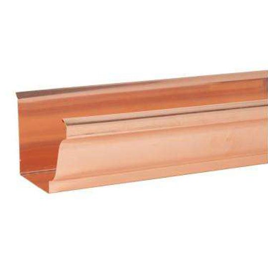 Berger Building Products 16 Oz. 6" x 20' K-Style Copper Gutter Straight Back