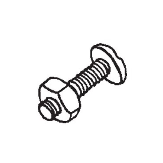 Berger Building Products #10-24 x 3/4" Galvanized Steel Nut & Bolt for Shanks - Carton of 50