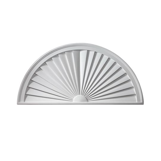 Fypon Molded Millwork 64" x 32" Half-Round Sunburst Pediment