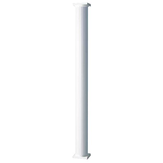 AFCO Industries 8" x 8' Round Column with Capital & Base White