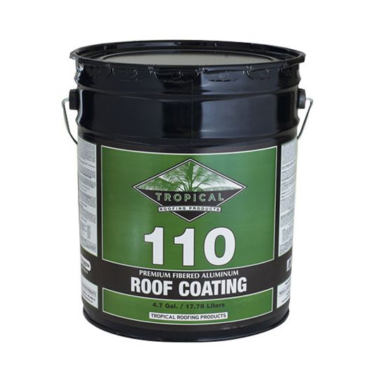 Tropical Roofing Products 110 Premium Fibered Aluminum Roof Coating - 5 Gallon Pail