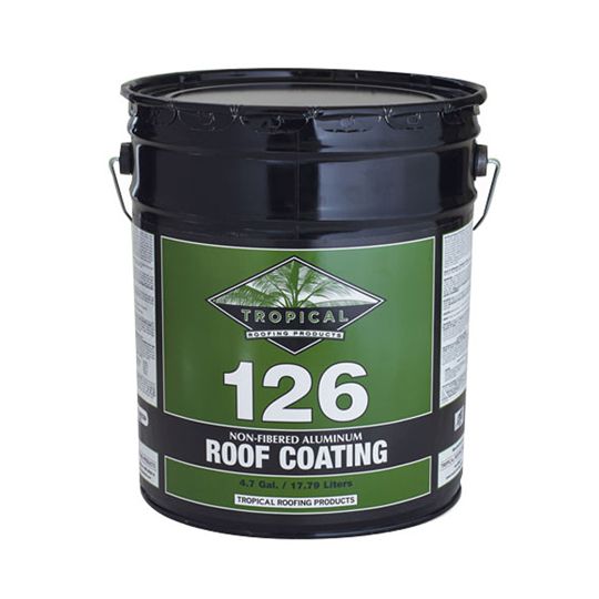 Tropical Roofing Products 126 Non-Fibered Aluminum Roof Coating - 5 Gallon Pail