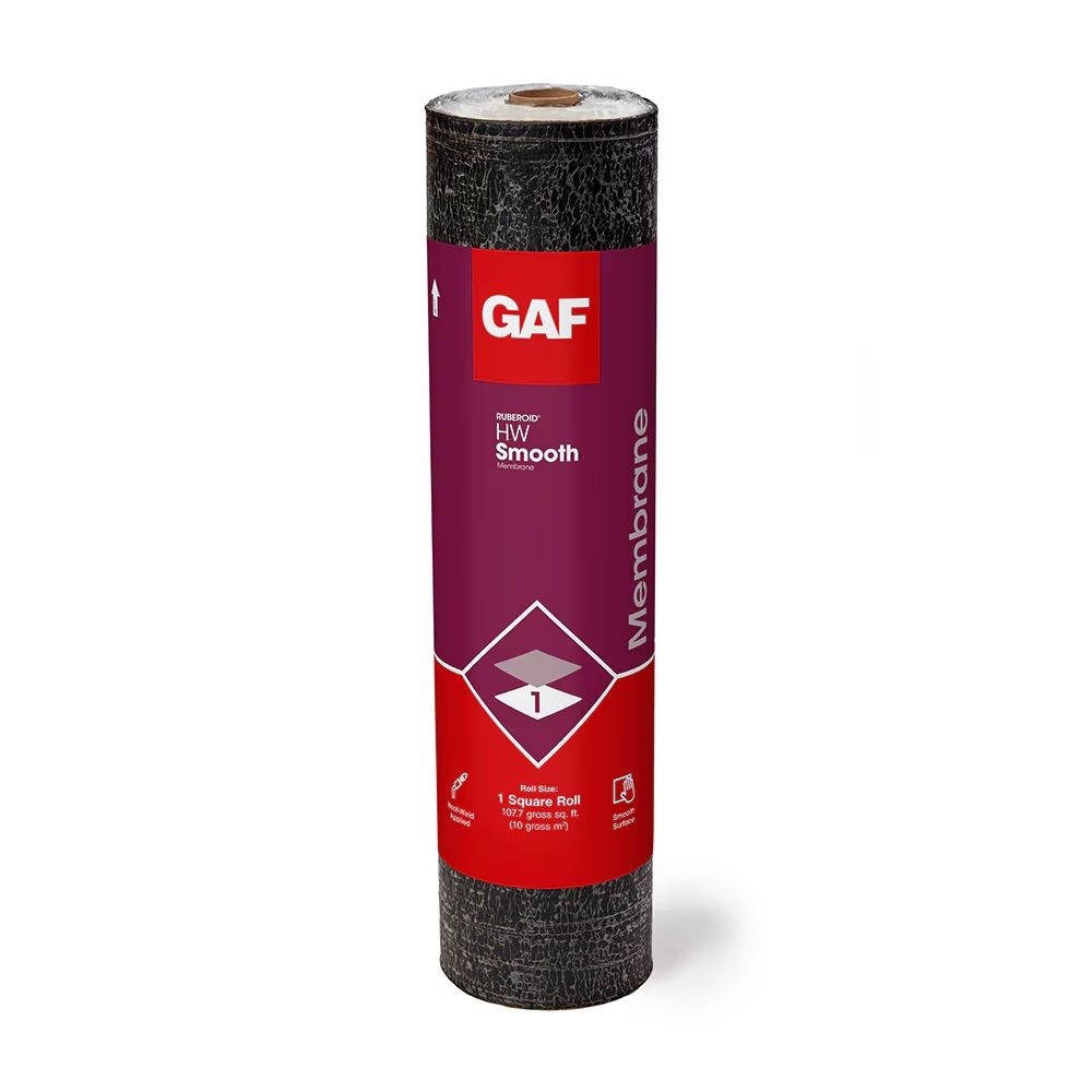 GAF 0.12" 39-5/8" x 32.6' RUBEROID&reg; HW Smooth 1 SQ. Roll